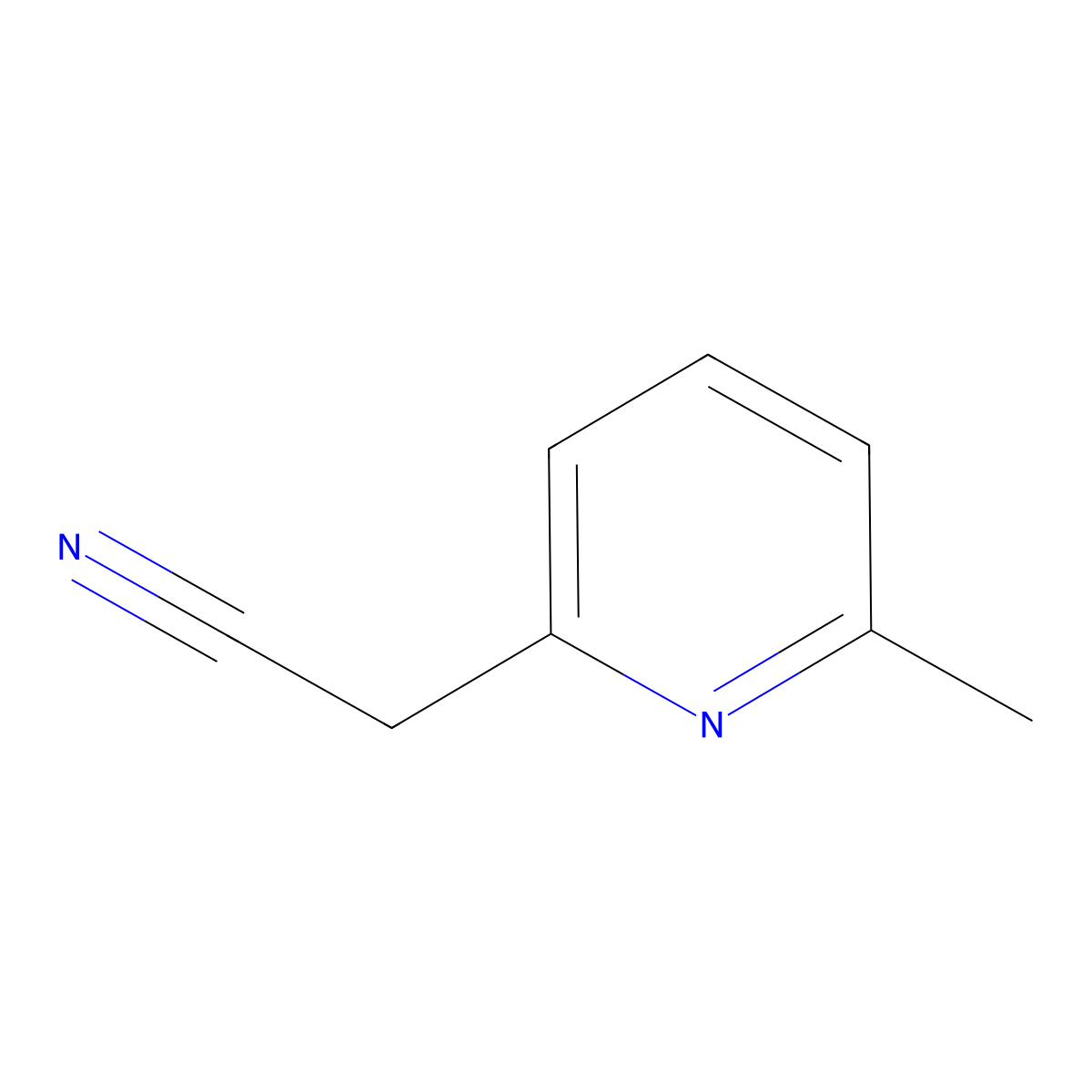 2-(6-Methylpyridin-2-yl)acetonitrile molecular structure, CAS 14993-80-7