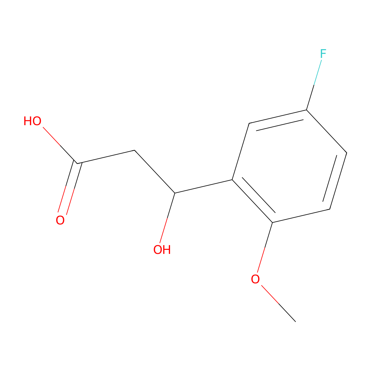 3-(5-Fluoro-2-methoxyphenyl)-3-hydroxypropanoic acid molecular structure, CAS 1499301-77-7