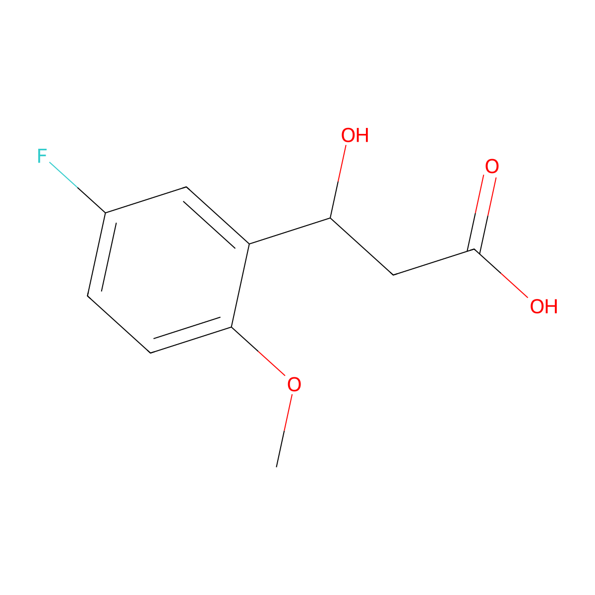 3-(5-Fluoro-2-methoxyphenyl)-3-hydroxypropanoic acid molecular structure, CAS 1499301-77-7