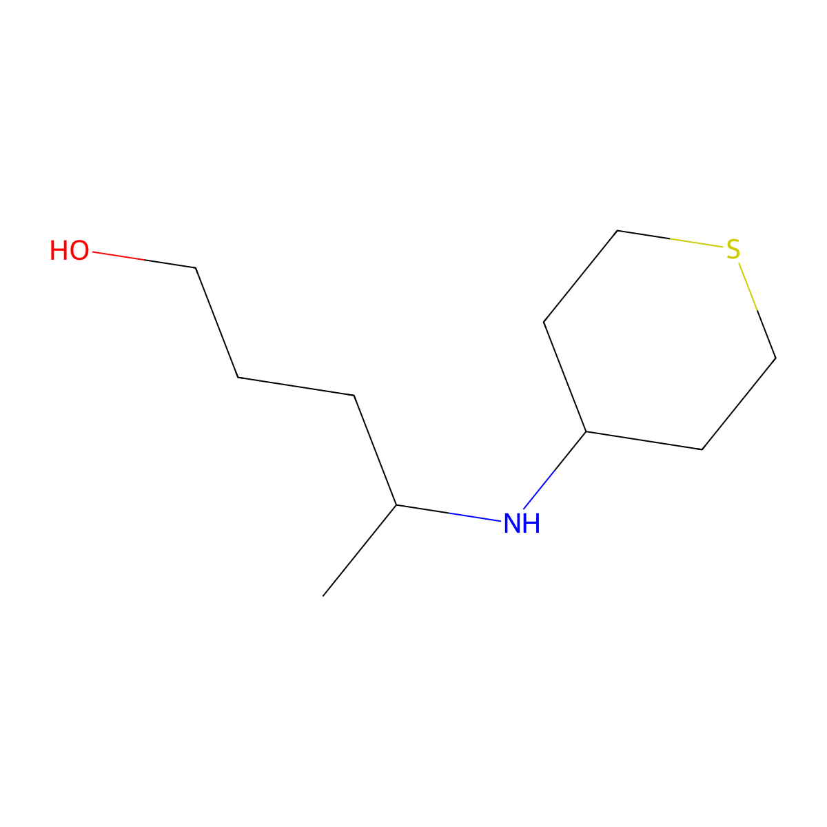 4-[(Thian-4-yl)amino]pentan-1-ol molecular structure, CAS 1499309-81-7