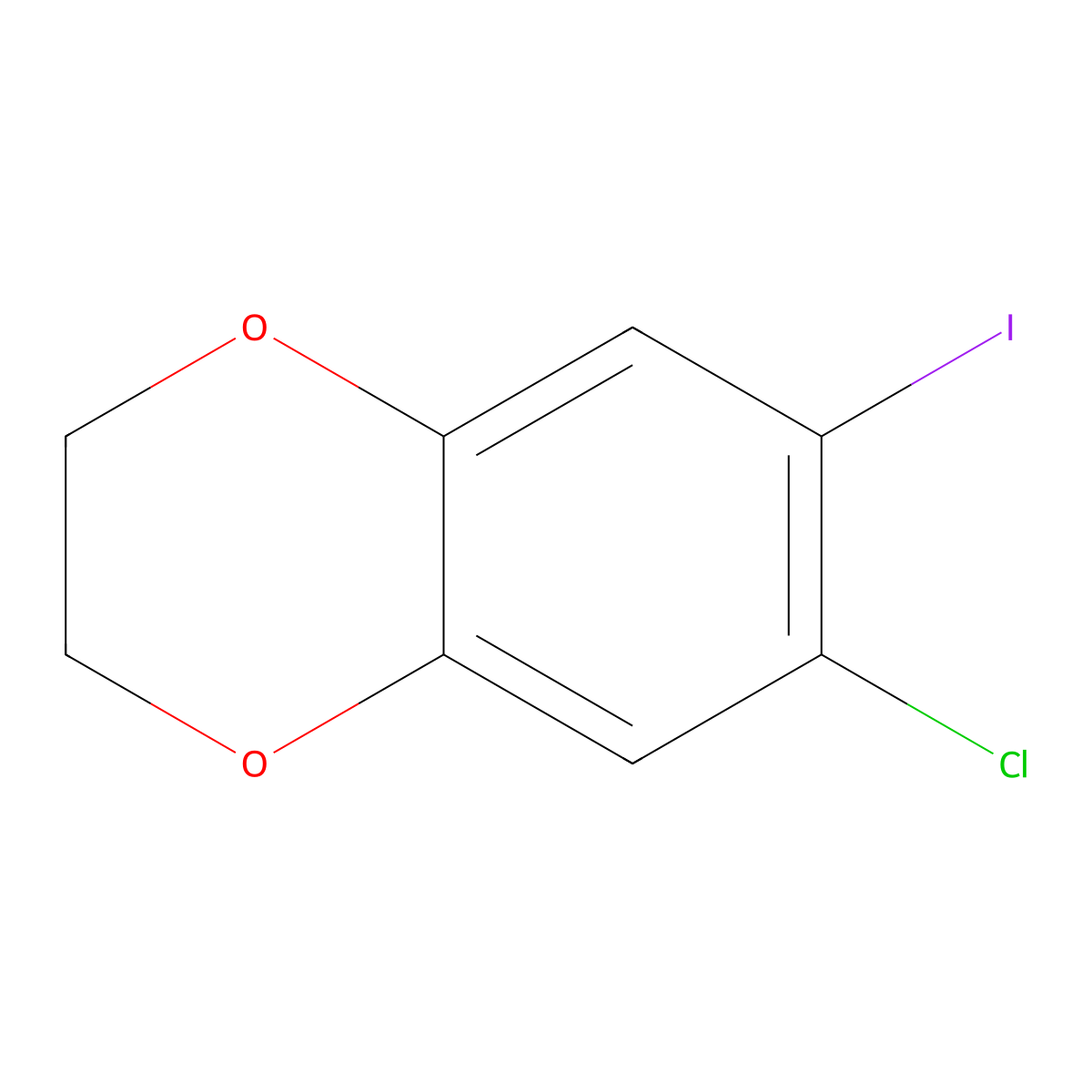 6-Chloro-2,3-dihydro-7-iodo-1,4-benzodioxin molecular structure, CAS 1499313-82-4