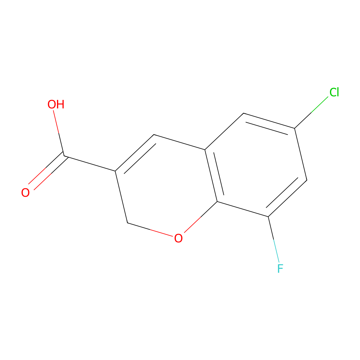 6-Chloro-8-fluoro-2H-chromene-3-carboxylic acid molecular structure, CAS 1499318-11-4