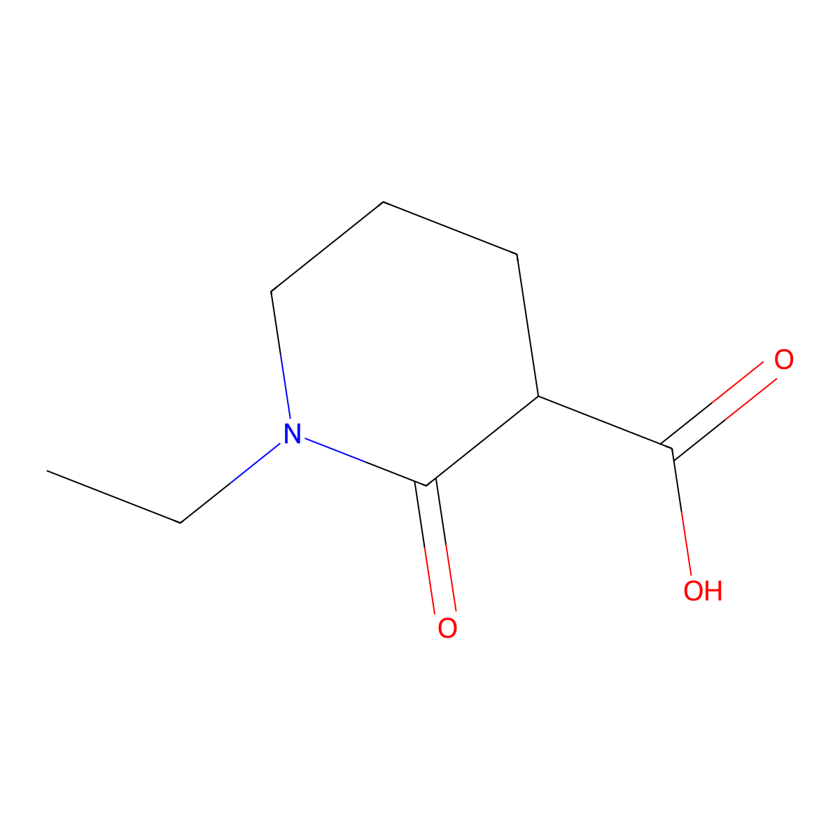 1-Ethyl-2-oxopiperidine-3-carboxylic acid molecular structure, CAS 1499320-47-6