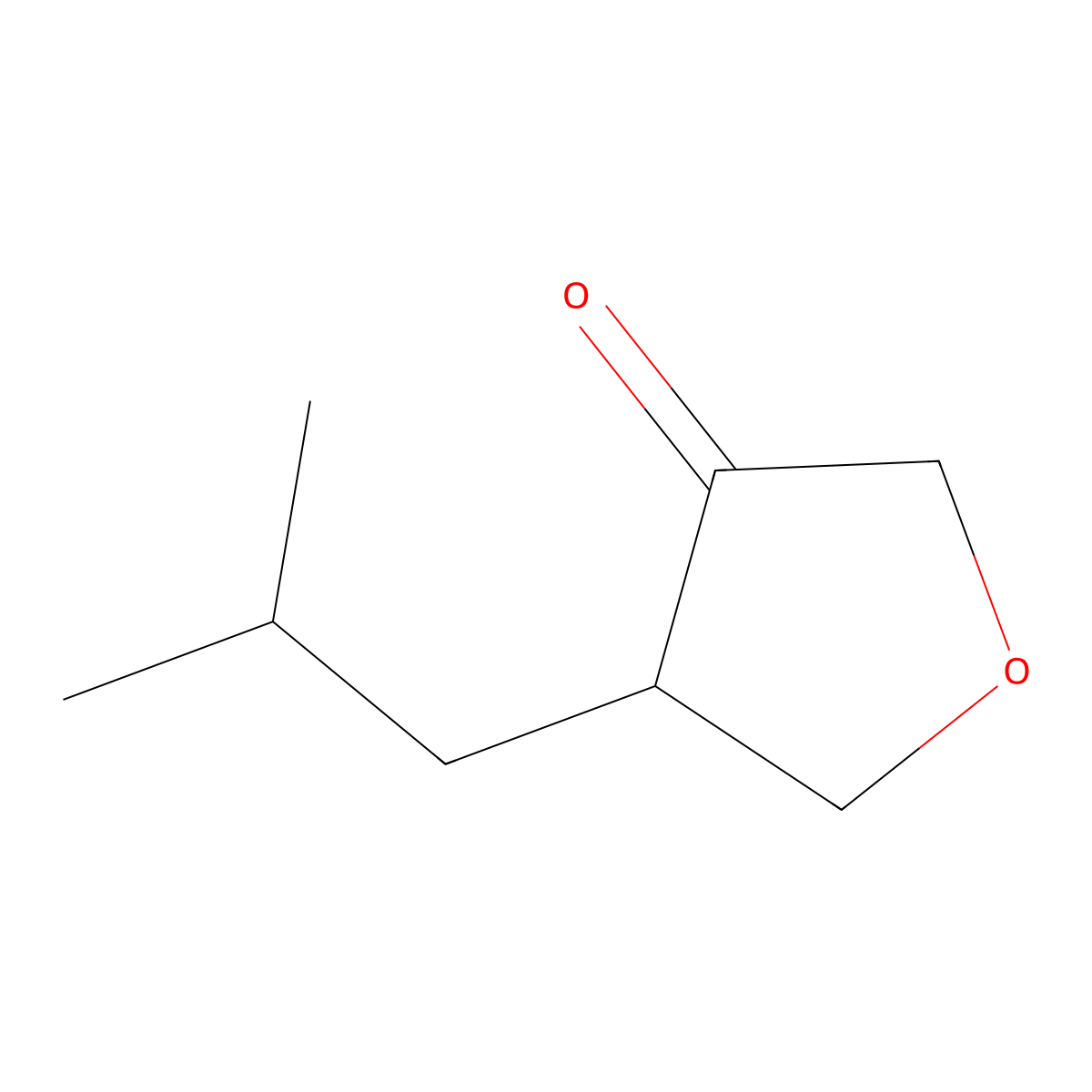 4-(2-Methylpropyl)oxolan-3-one molecular structure, CAS 1499323-43-1
