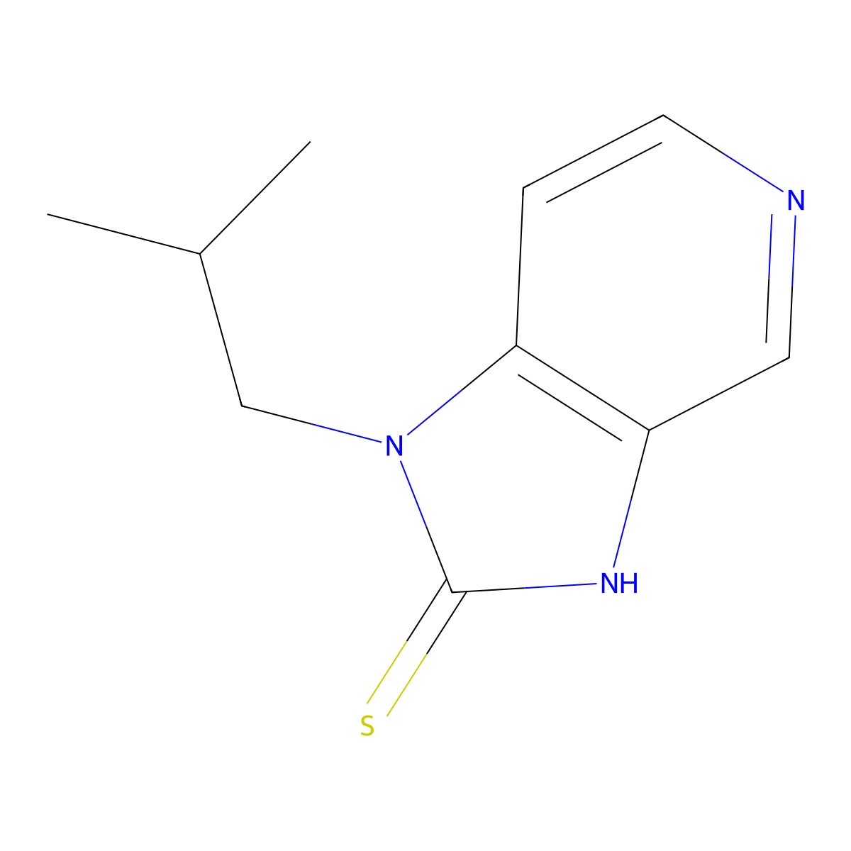 1-(2-methylpropyl)-1H-imidazo[4,5-c]pyridine-2-thiol molecular structure, CAS 1499331-74-6