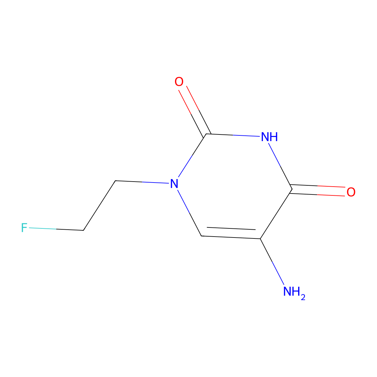 5-Amino-1-(2-fluoroethyl)-1,2,3,4-tetrahydropyrimidine-2,4-dione molecular structure, CAS 1499332-08-9