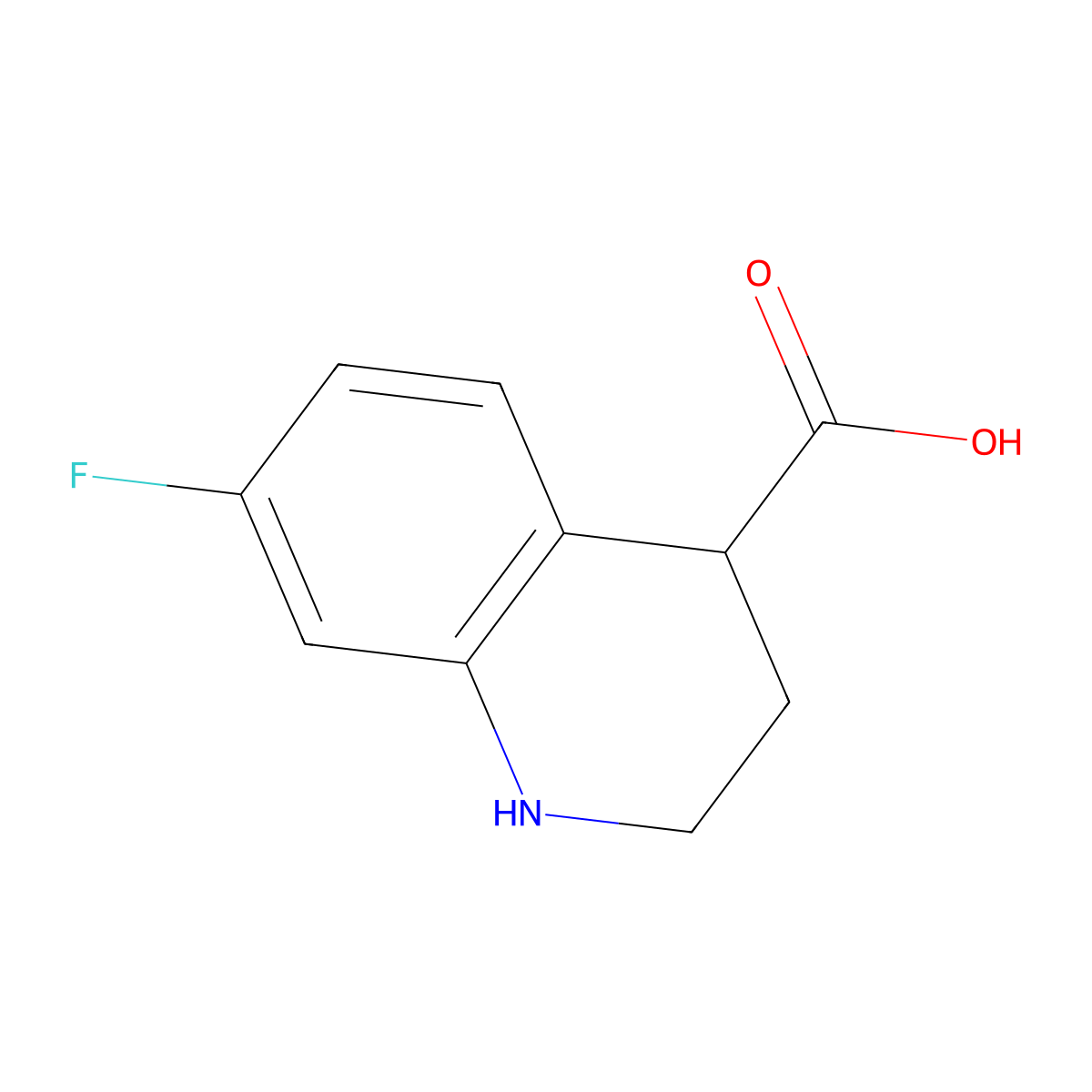 7-Fluoro-1,2,3,4-tetrahydroquinoline-4-carboxylic acid molecular structure, CAS 1499337-41-5