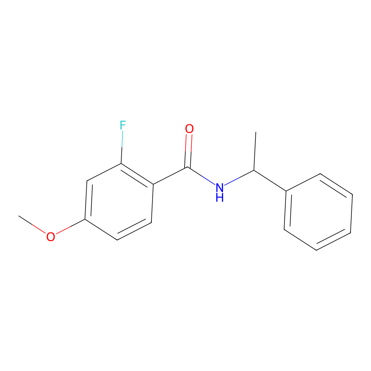 2-Fluoro-4-methoxy-N-(1-phenylethyl)benzamide molecular structure, CAS 1499344-95-4