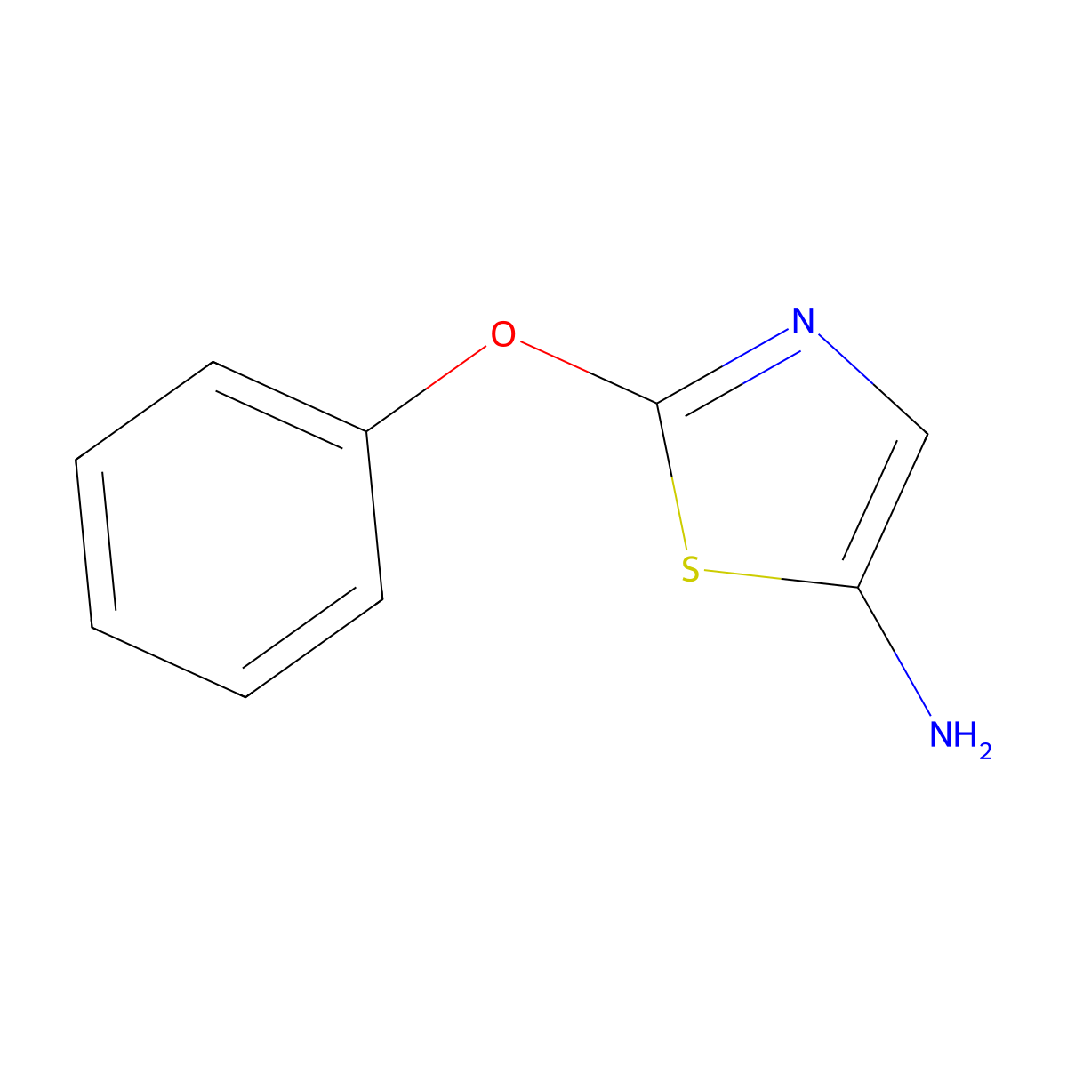 2-Phenoxy-1,3-thiazol-5-amine molecular structure, CAS 1499354-40-3