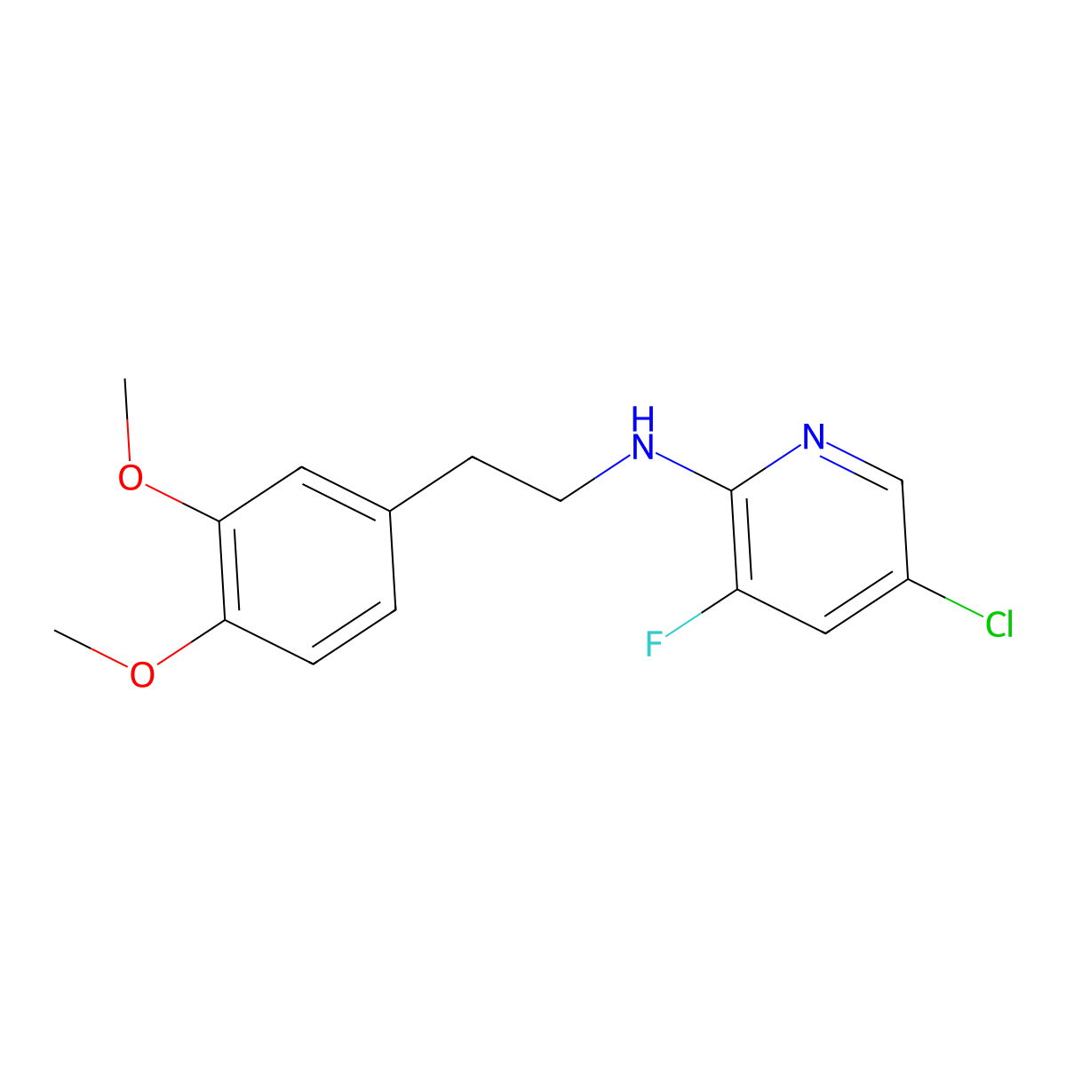 5-chloro-N-[2-(3,4-dimethoxyphenyl)ethyl]-3-fluoropyridin-2-amine molecular structure, CAS 1499365-12-6