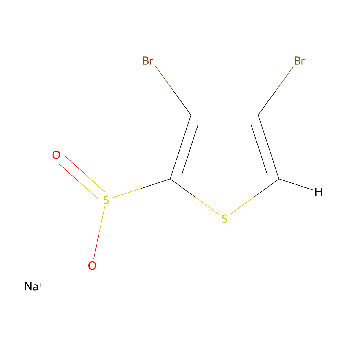 Sodium 3,4-dibromothiophene-2-sulfinate molecular structure, CAS 1499377-23-9