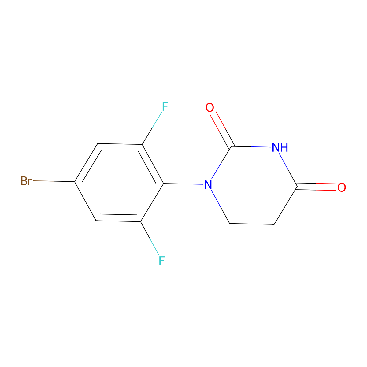 1-(4-bromo-2,6-difluorophenyl)dihydropyrimidine-2,4(1H,3H)-dione molecular structure, CAS 1499388-70-3