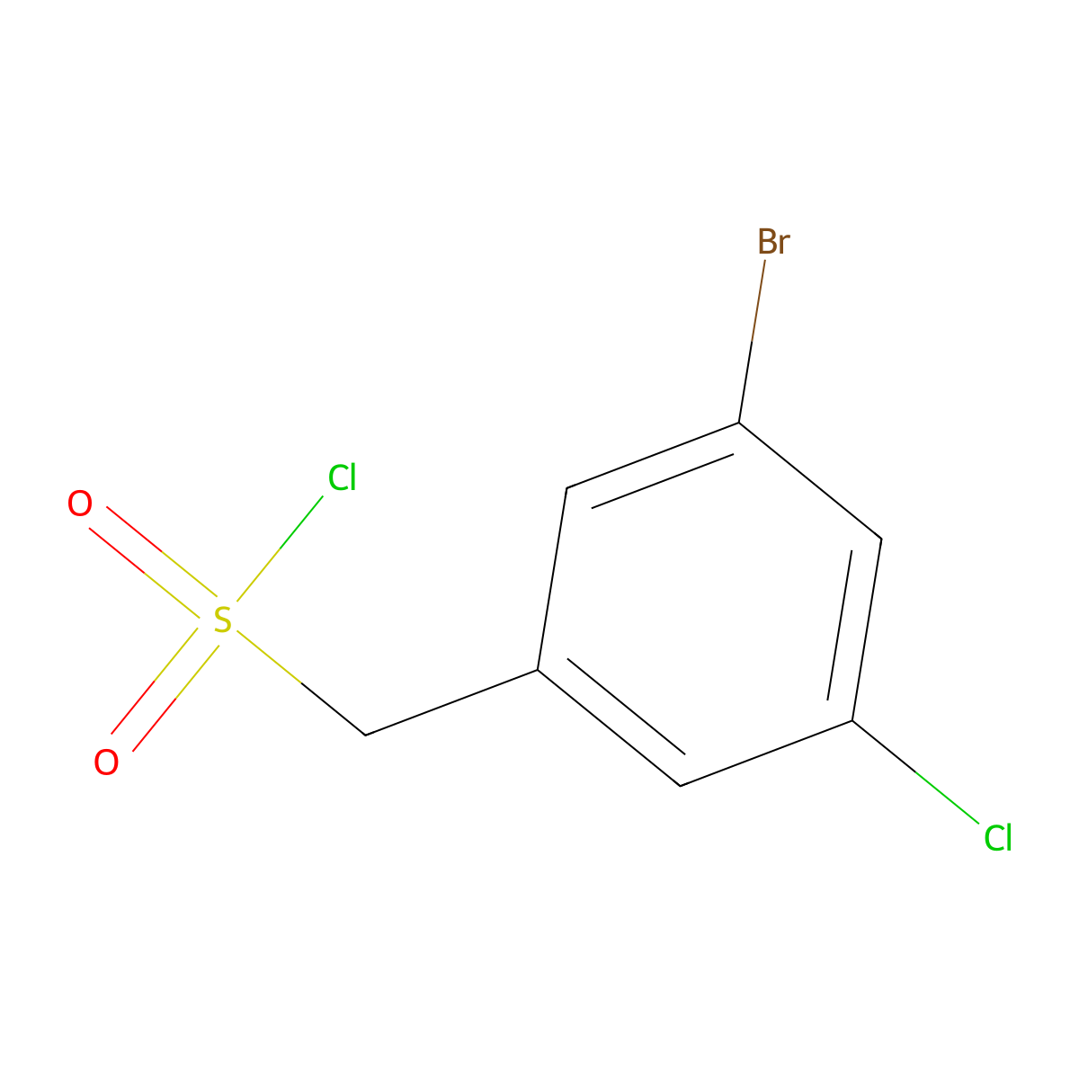 (3-Bromo-5-chlorophenyl)methanesulfonyl chloride molecular structure, CAS 1499398-66-1