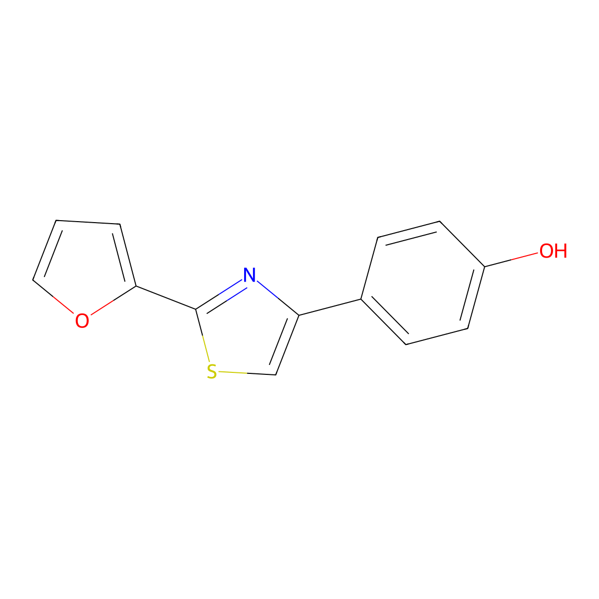 4-(2-(Furan-2-yl)thiazol-4-yl)phenol molecular structure, CAS 1499399-91-5