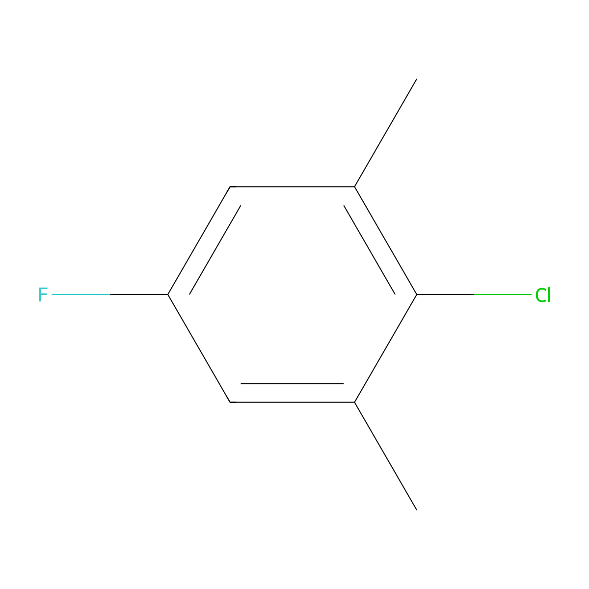 2-Chloro-5-fluoro-1,3-dimethylbenzene molecular structure, CAS 14994-16-2