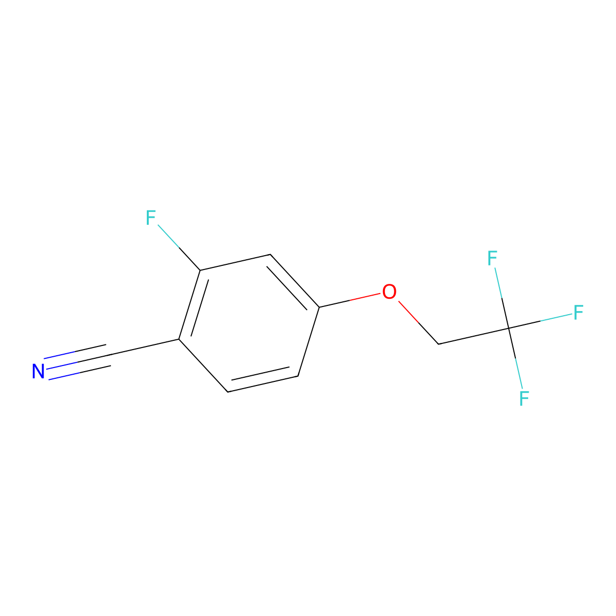 2-Fluoro-4-(2,2,2-trifluoroethoxy)benzonitrile molecular structure, CAS 1499400-23-5