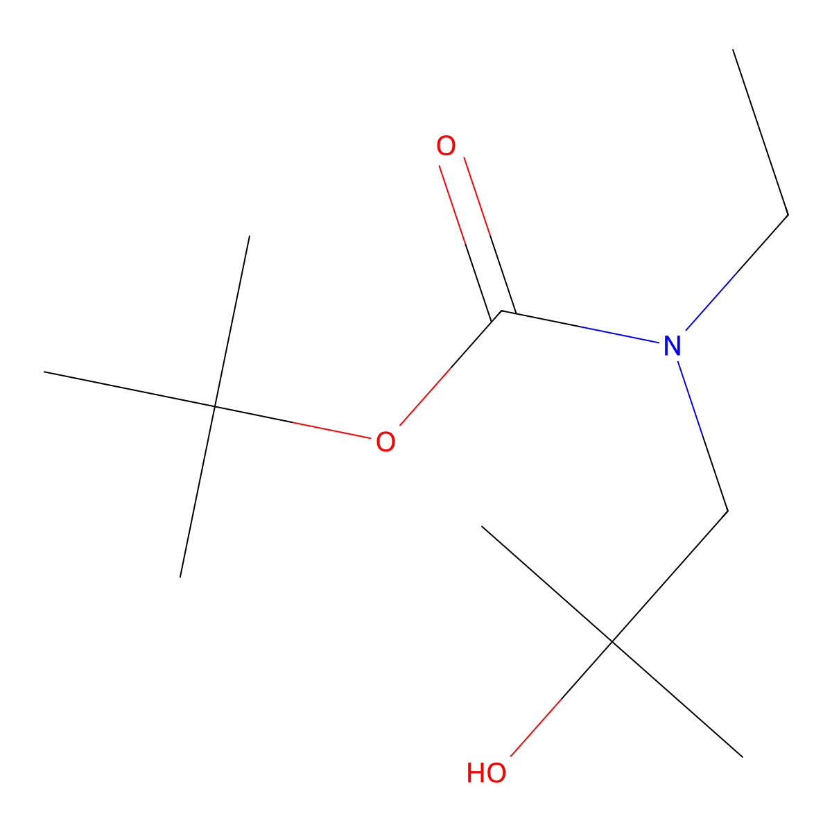 Tert-butyl n-ethyl-n-(2-hydroxy-2-methylpropyl)carbamate molecular structure, CAS 1499412-07-5