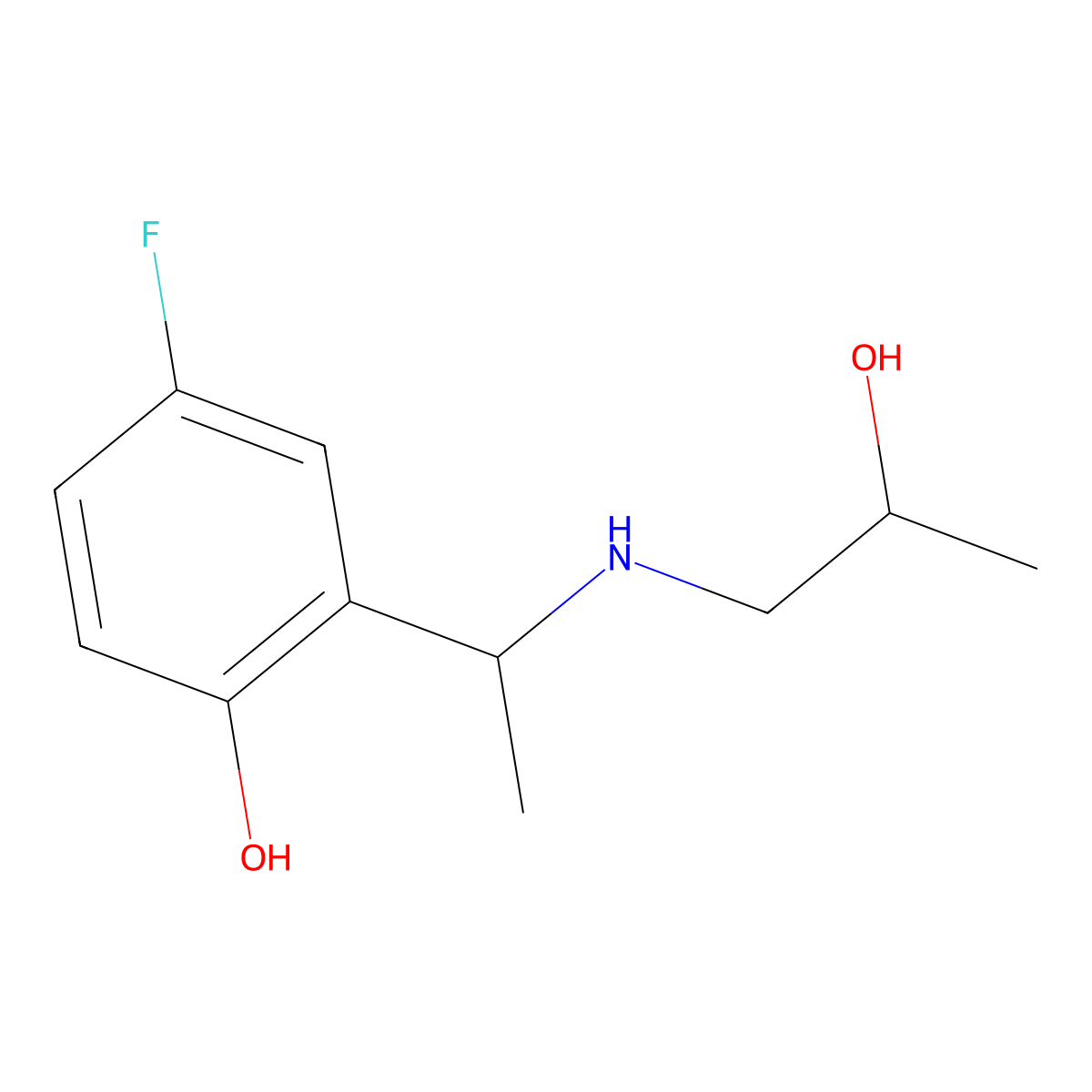 4-Fluoro-2-{1-[(2-hydroxypropyl)amino]ethyl}phenol molecular structure, CAS 1499412-73-5
