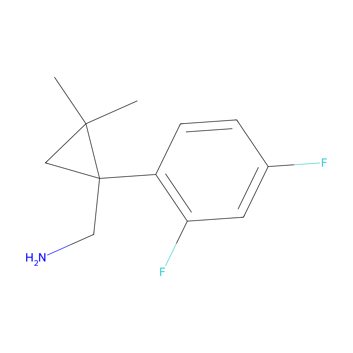 [1-(2,4-Difluorophenyl)-2,2-dimethylcyclopropyl]methanamine molecular structure, CAS 1499415-11-0