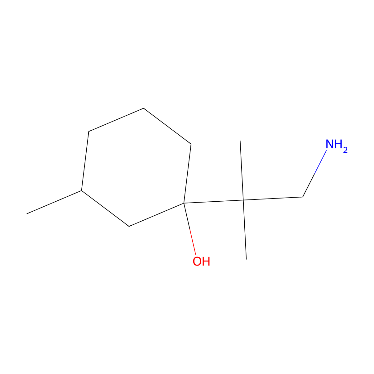 1-(1-Amino-2-methylpropan-2-YL)-3-methylcyclohexan-1-OL molecular structure, CAS 1499417-85-4