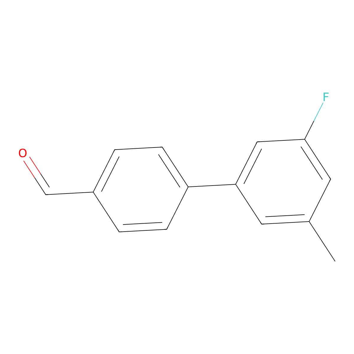 3'-fluoro-5'-methyl-[1,1'-Biphenyl]-4-carboxaldehyde molecular structure, CAS 1499421-75-8