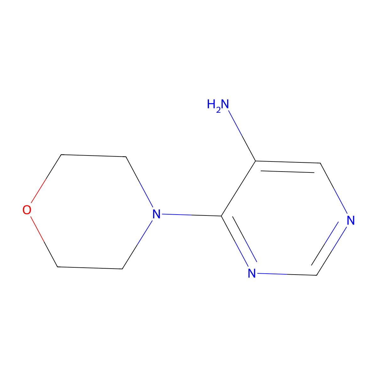 4-(Morpholin-4-yl)pyrimidin-5-amine molecular structure, CAS 1499437-58-9