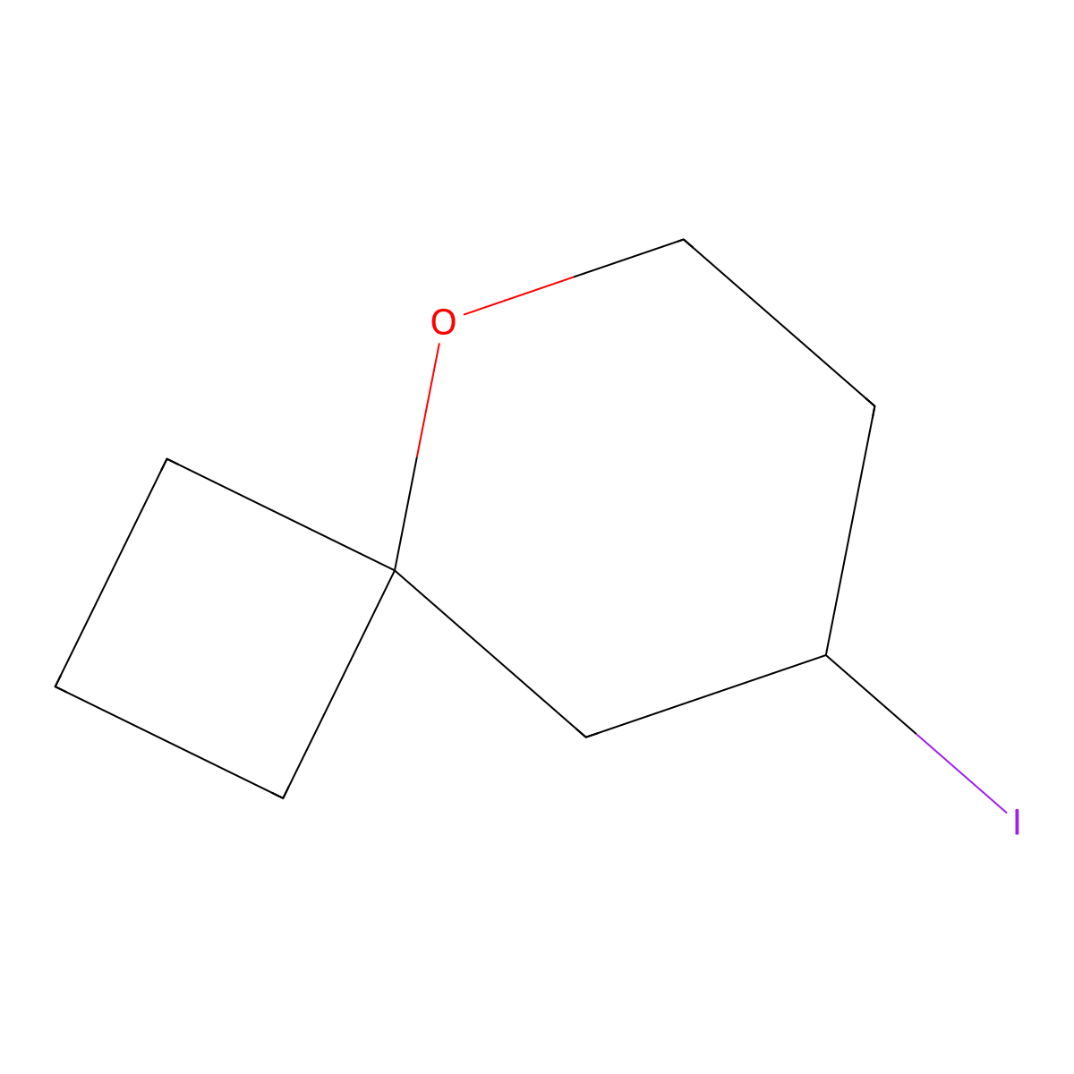 8-Iodo-5-oxaspiro[3.5]nonane molecular structure, CAS 1499449-36-3