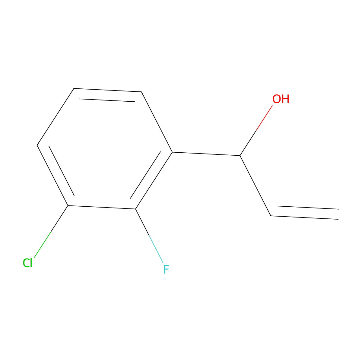 1-(3-Chloro-2-fluorophenyl)prop-2-en-1-ol molecular structure, CAS 149946-86-1