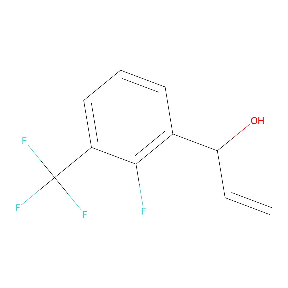 alpha-Ethenyl-2-fluoro-3-(trifluoromethyl)benzenemethanol molecular structure, CAS 149946-95-2