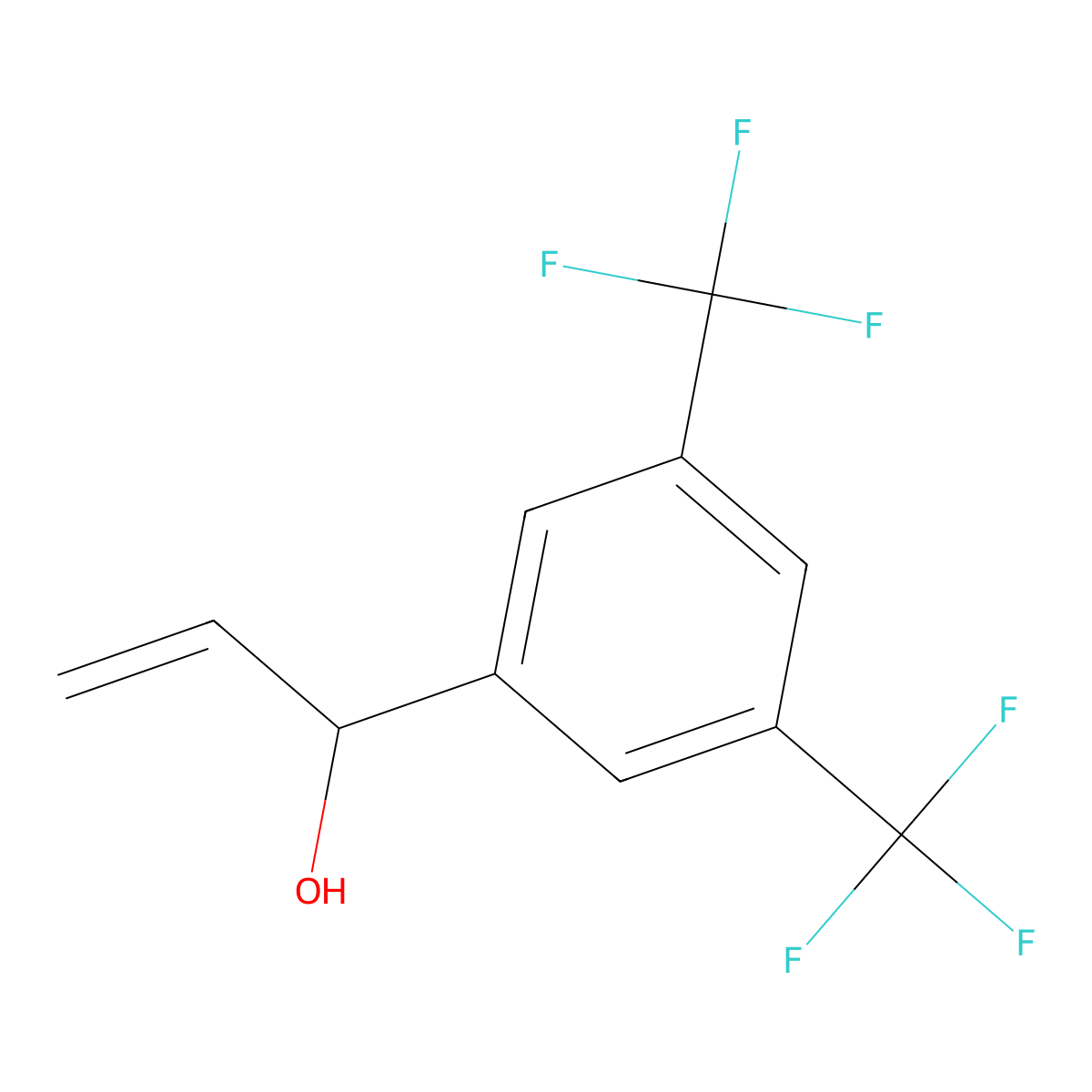 alpha-Ethenyl-3,5-bis(trifluoromethyl)benZenemethanol molecular structure, CAS 149946-97-4