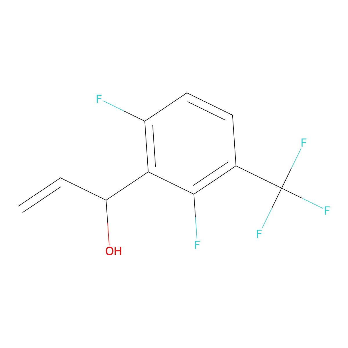 1-(2,6-Difluoro-3-(trifluoromethyl)phenyl)prop-2-en-1-ol molecular structure, CAS 149946-99-6