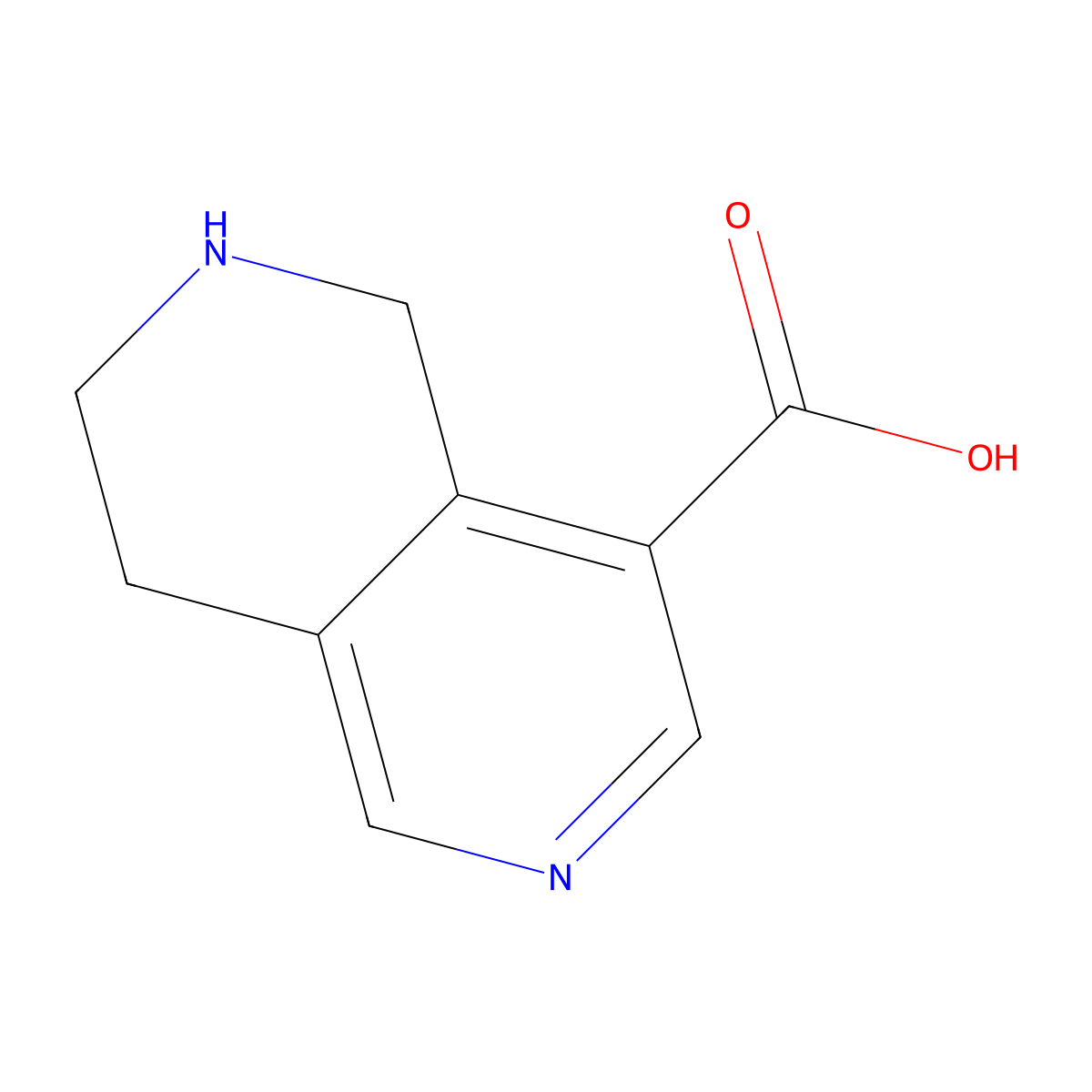 5,6,7,8-Tetrahydro-2,6-naphthyridine-4-carboxylic acid molecular structure, CAS 1499463-76-1