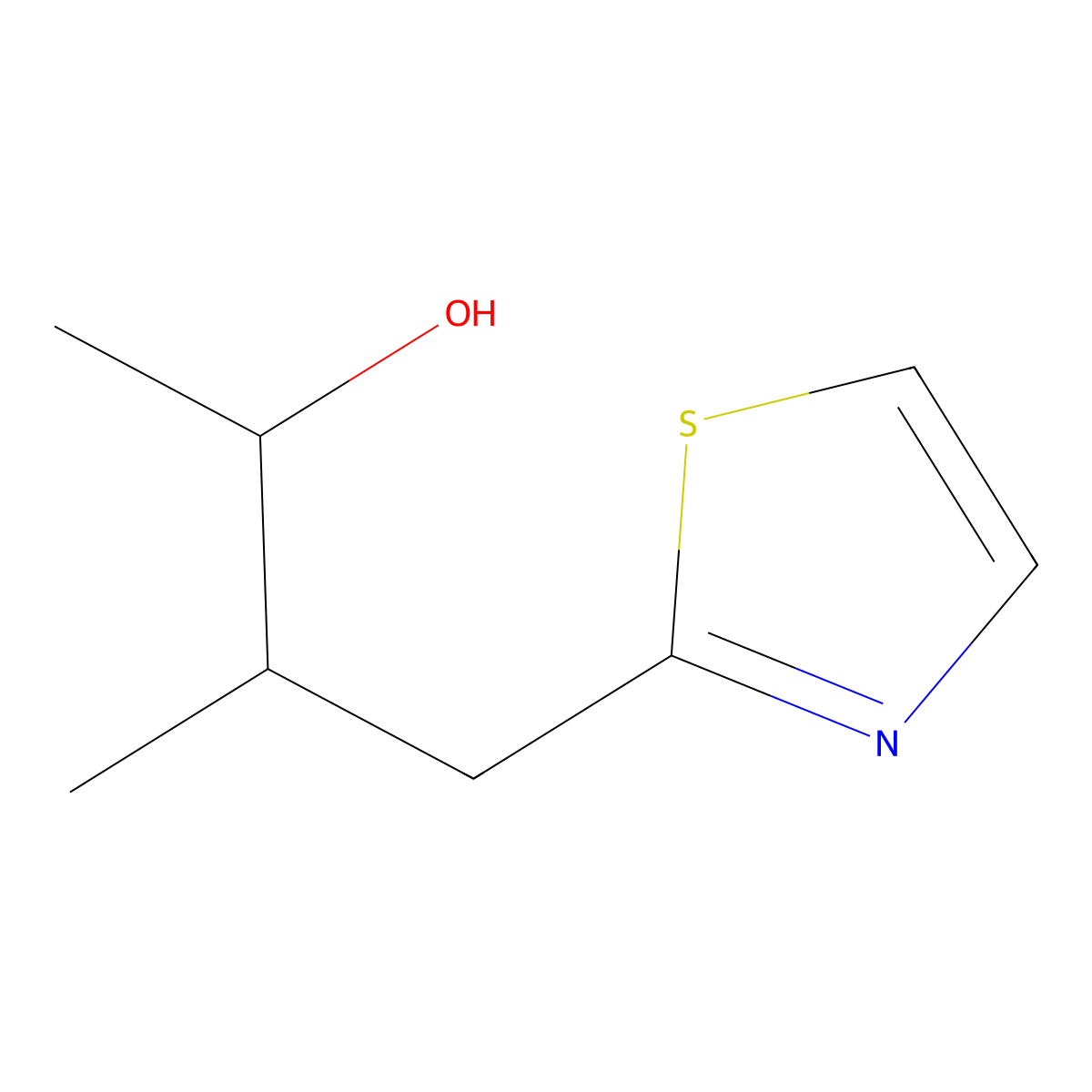 3-Methyl-4-(1,3-thiazol-2-yl)butan-2-ol molecular structure, CAS 1499464-48-0
