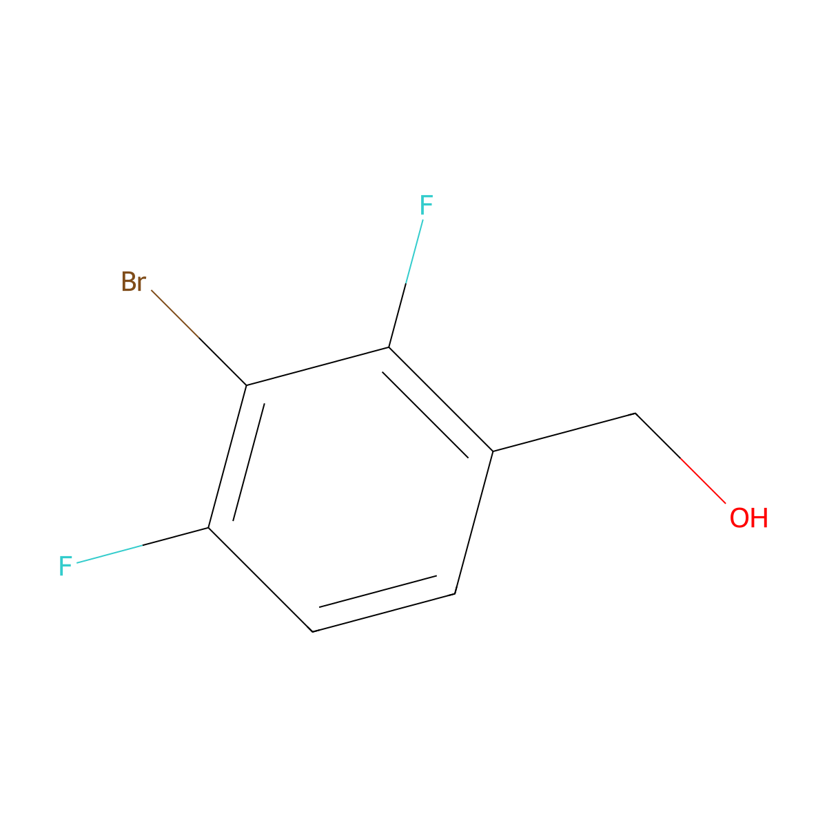 3-Bromo-2,4-difluorobenzyl alcohol molecular structure, CAS 1499465-33-6