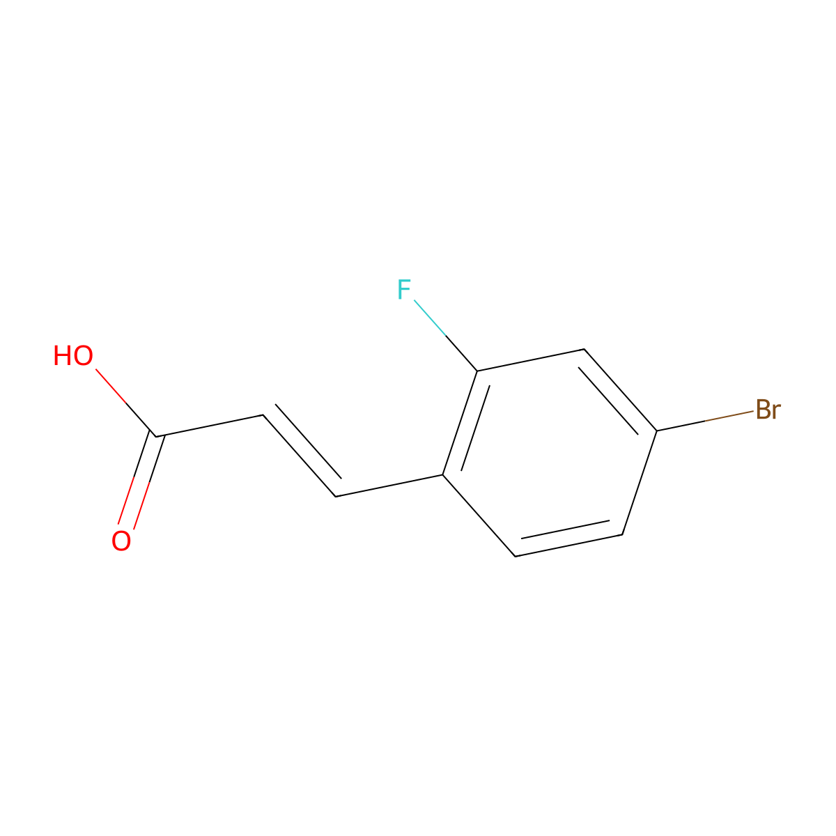 3-(4-Bromo-2-fluorophenyl)-2-propenoic acid molecular structure, CAS 149947-19-3