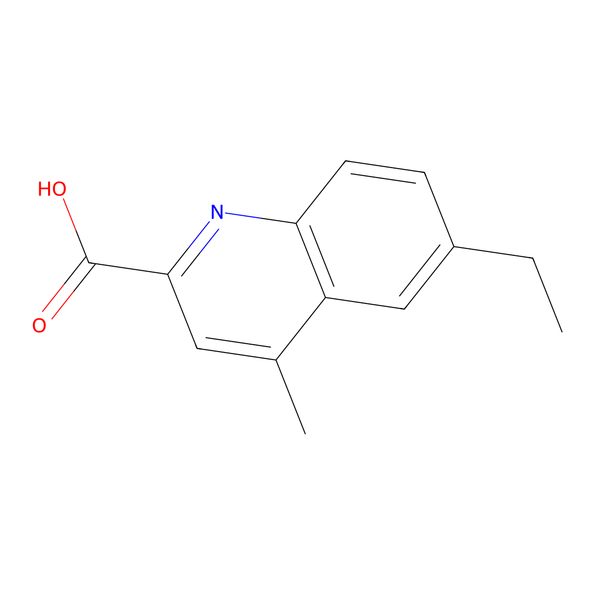 6-Ethyl-4-methylquinoline-2-carboxylic acid molecular structure, CAS 1499471-59-8