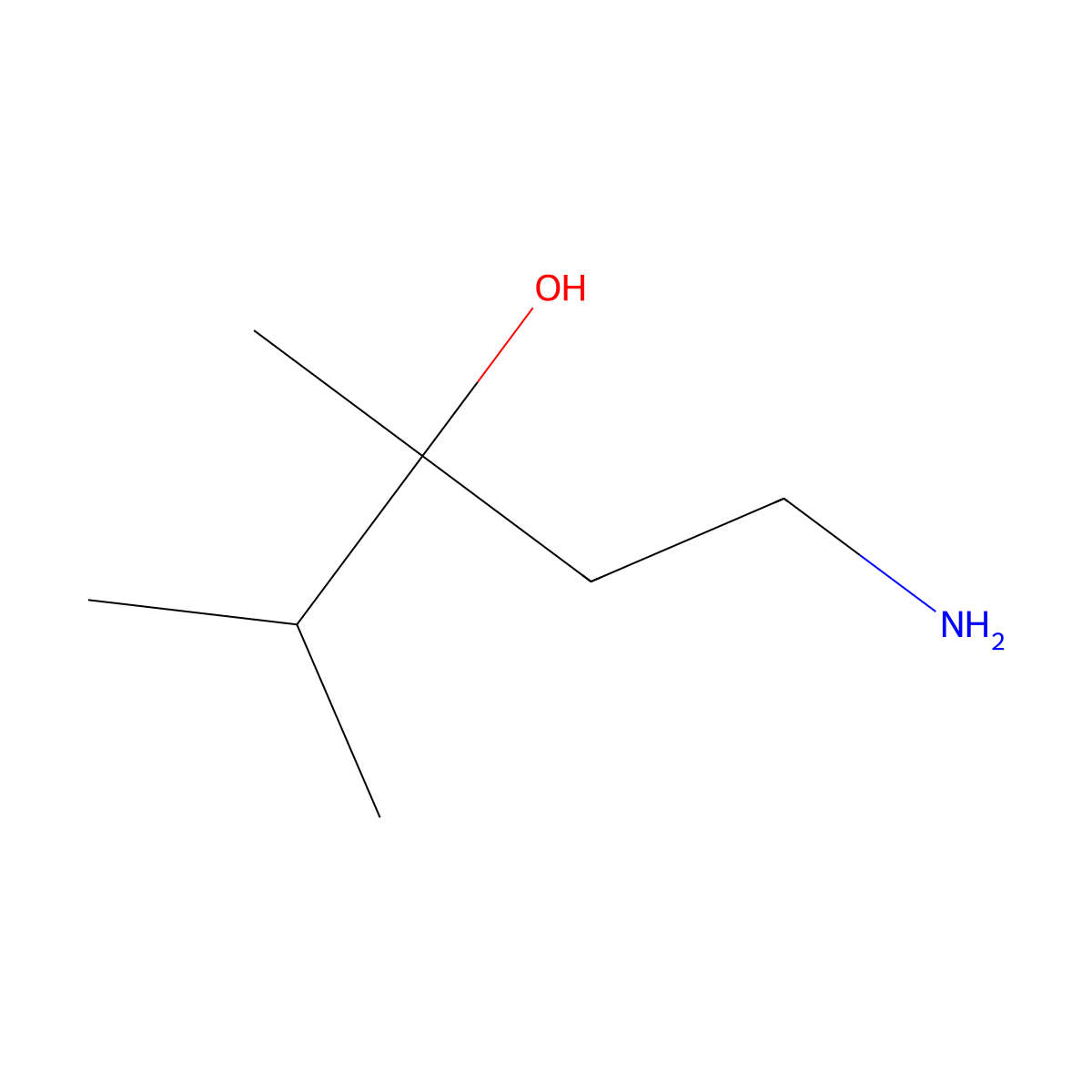 1-Amino-3,4-dimethylpentan-3-ol molecular structure, CAS 1499477-41-6
