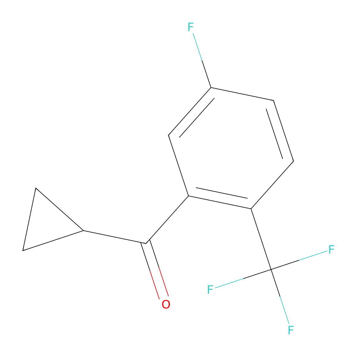 Cyclopropyl[5-fluoro-2-(trifluoromethyl)phenyl]methanone molecular structure, CAS 1499478-98-6