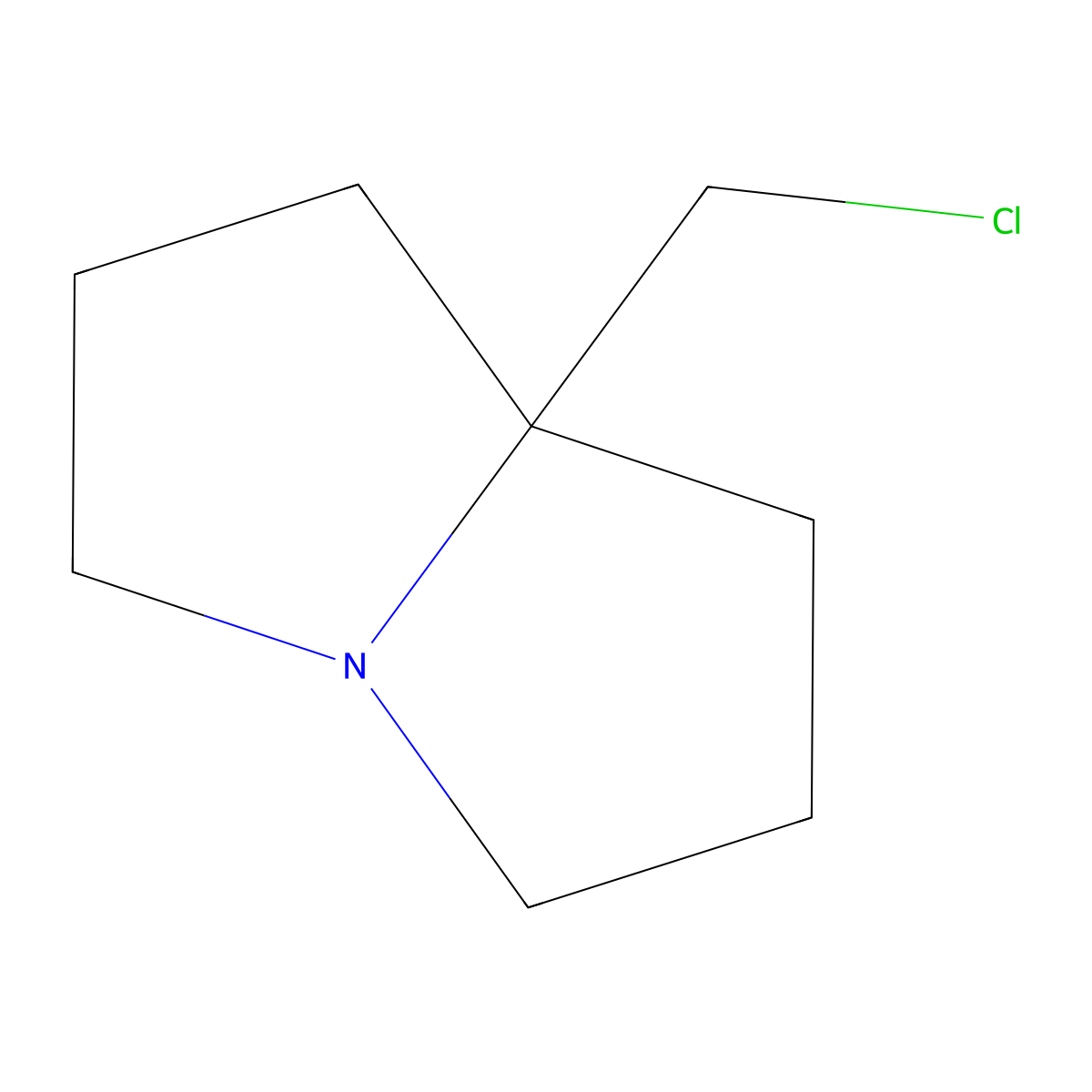 7a-(chloromethyl)-hexahydro-1H-pyrrolizine molecular structure, CAS 149948-04-9