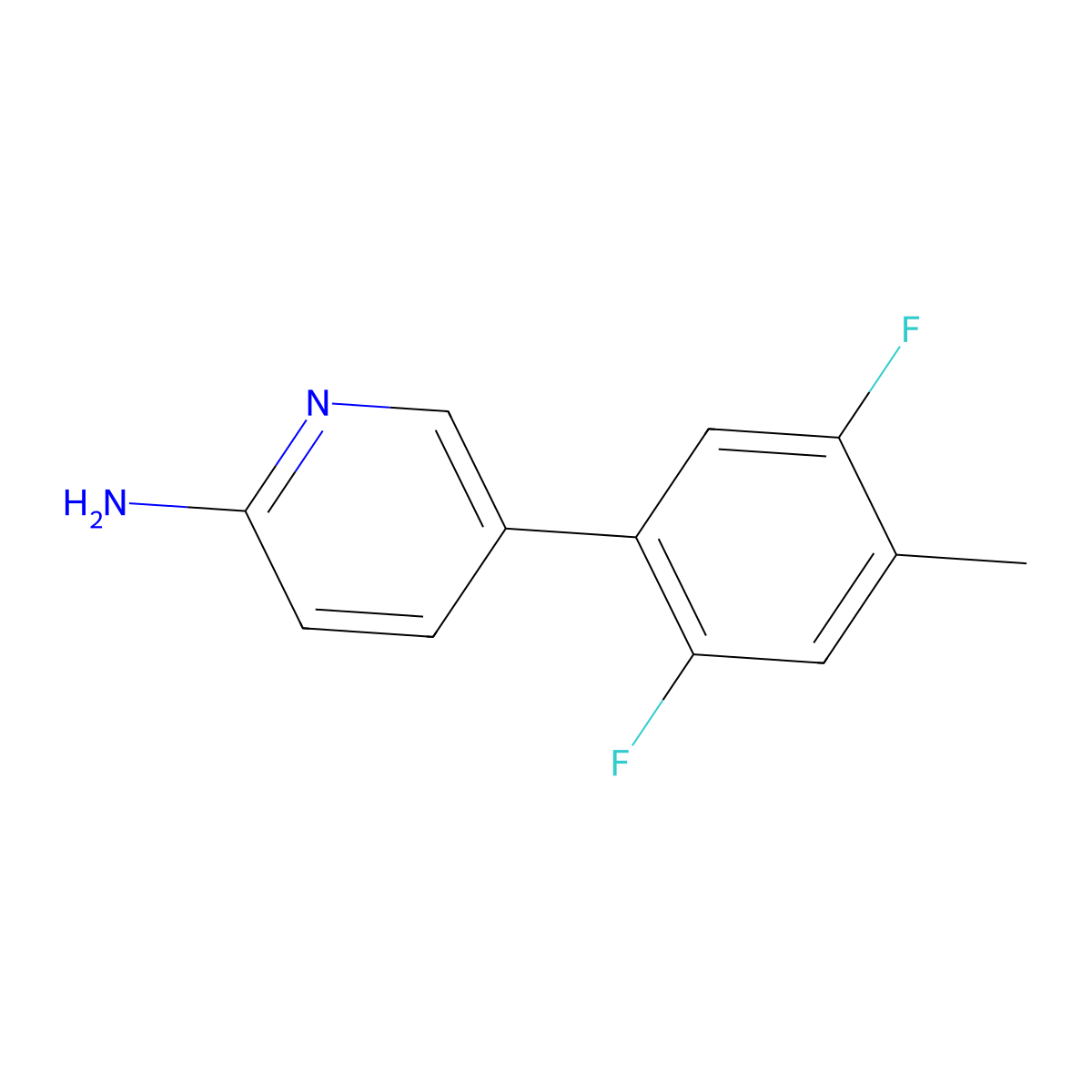 5-(2,5-Difluoro-4-methylphenyl)-2-pyridinamine molecular structure, CAS 1499483-20-3