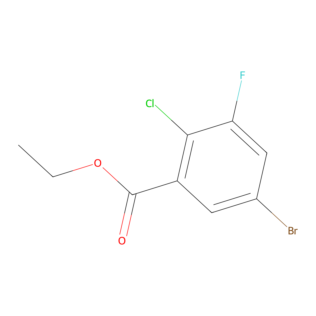 Ethyl 5-bromo-2-chloro-3-fluorobenzoate molecular structure, CAS 1499487-19-2