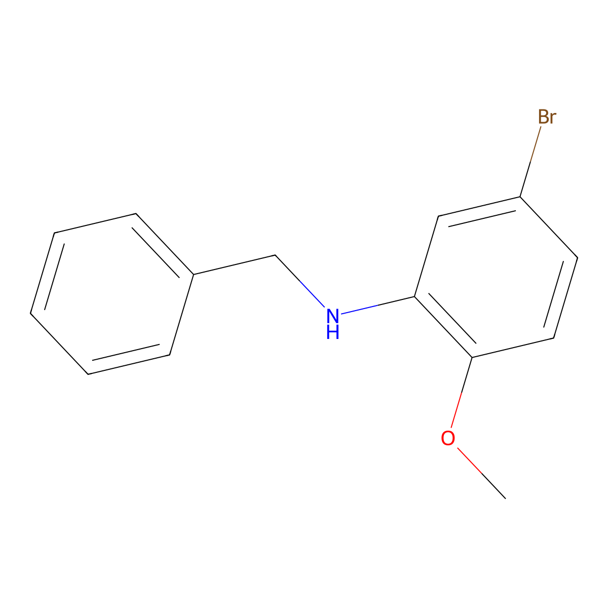 N-benzyl-5-bromo-2-methoxyaniline molecular structure, CAS 14995-84-7