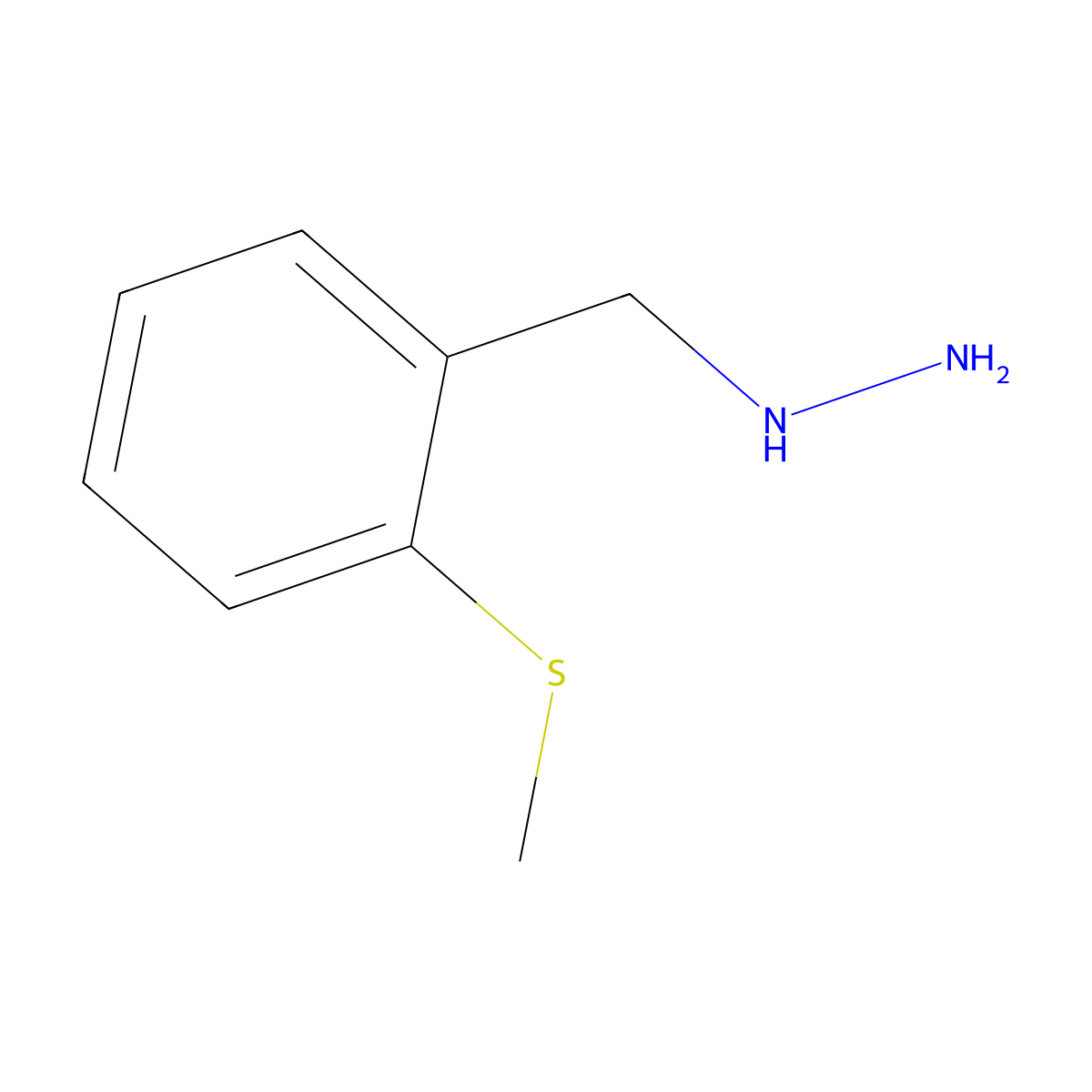 (2-(Methylthio)benzyl)hydrazine molecular structure, CAS 1499502-59-8