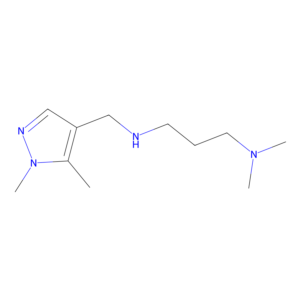 [(1,5-Dimethyl-1H-pyrazol-4-yl)methyl][3-(dimethylamino)propyl]amine molecular structure, CAS 1499504-90-3