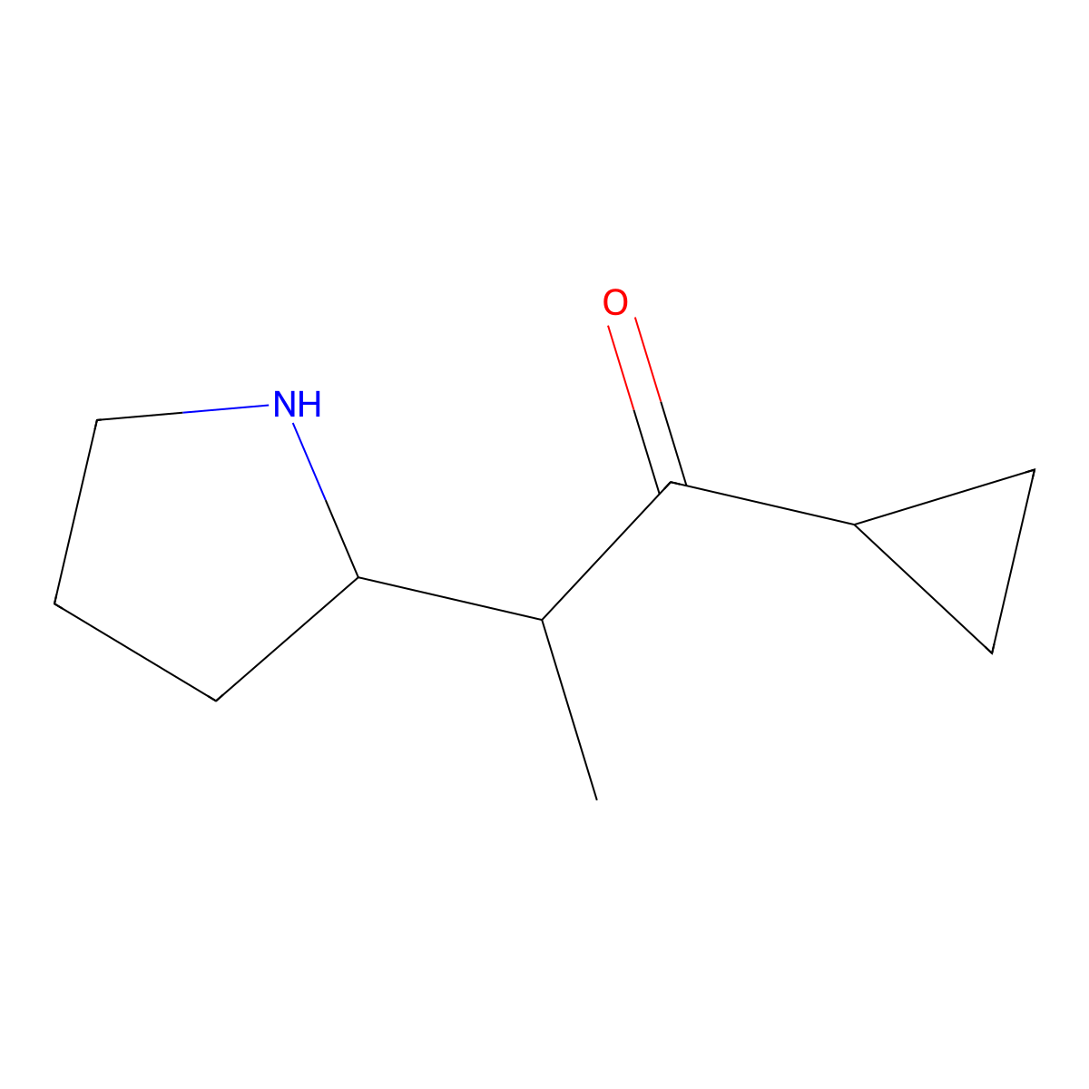 1-Cyclopropyl-2-(pyrrolidin-2-yl)propan-1-one molecular structure, CAS 1499512-72-9