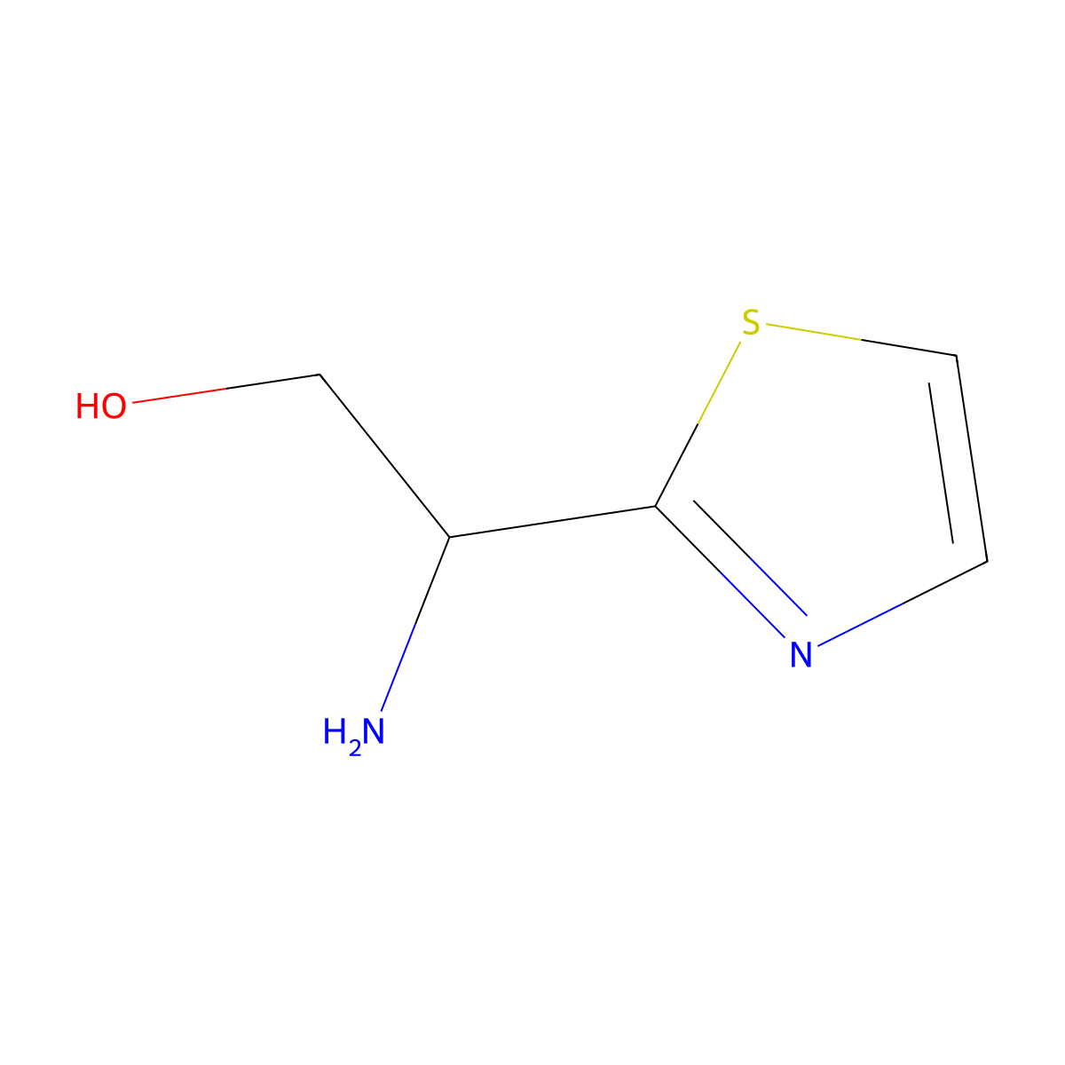 2-Amino-2-(1,3-thiazol-2-yl)ethan-1-ol molecular structure, CAS 1499513-92-6