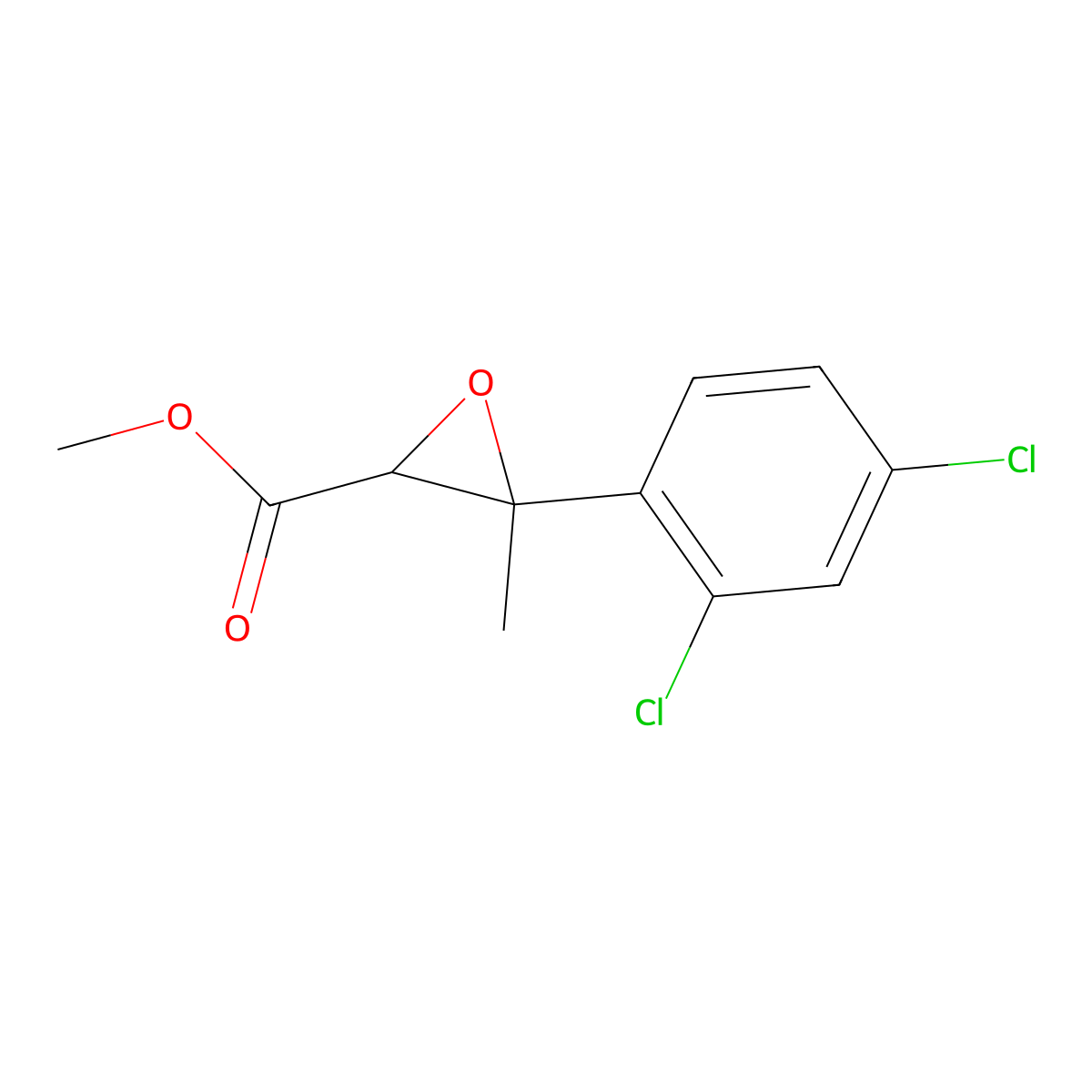 Methyl 3-(2,4-dichlorophenyl)-3-methyloxirane-2-carboxylate molecular structure, CAS 1499520-97-6