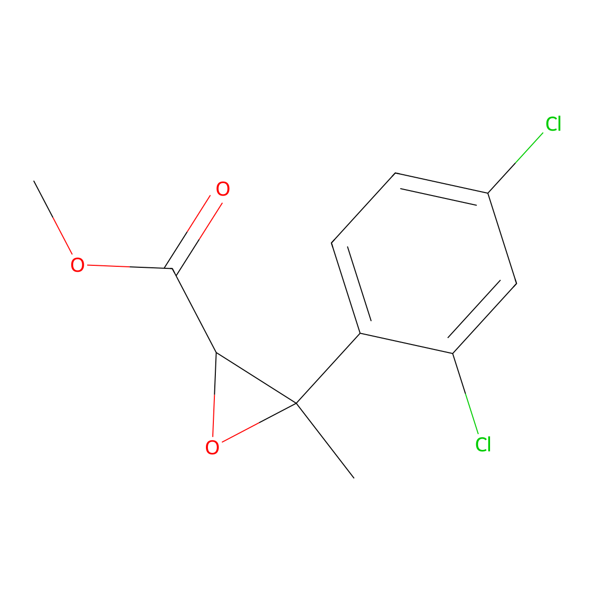 Methyl 3-(2,4-dichlorophenyl)-3-methyloxirane-2-carboxylate molecular structure, CAS 1499520-97-6