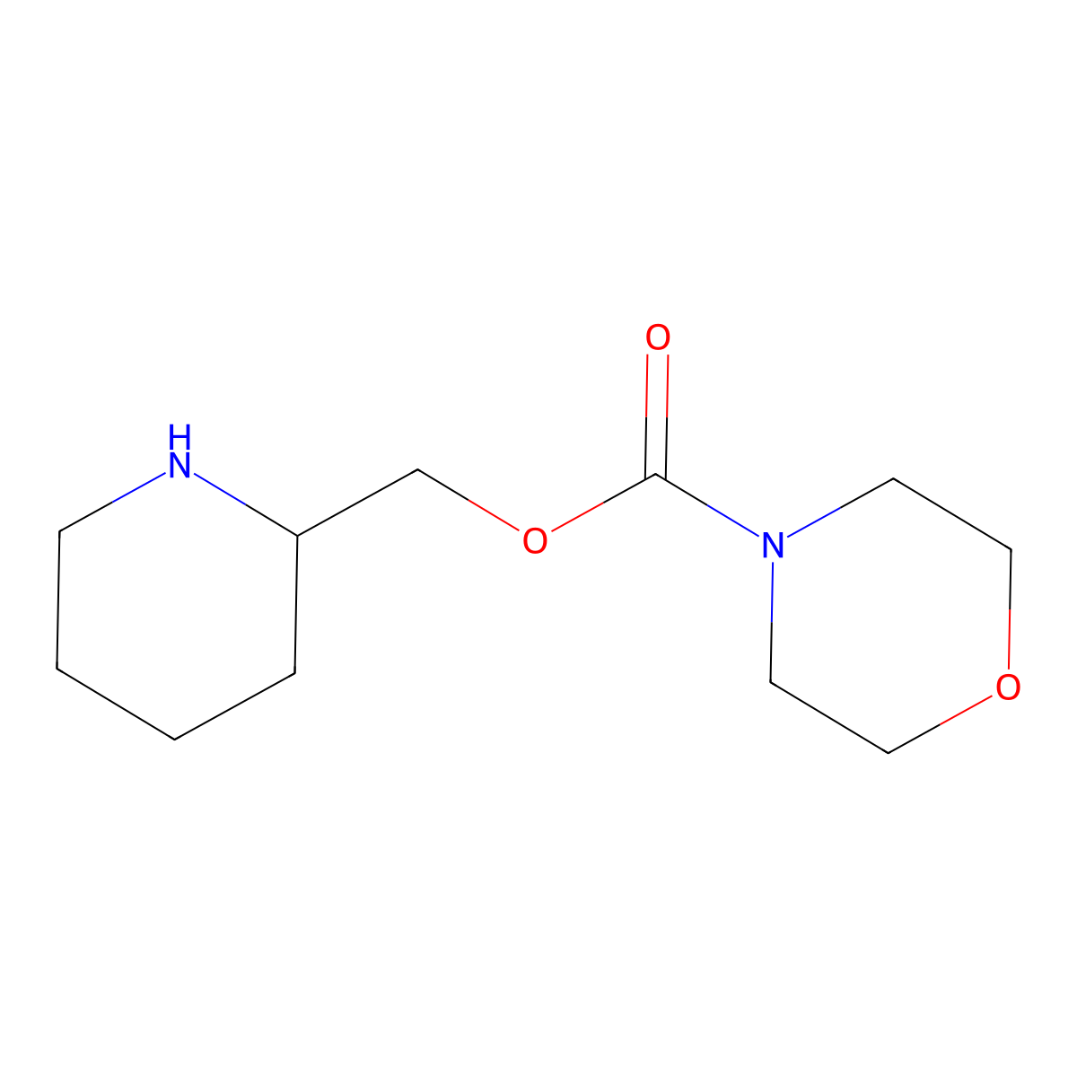 (Piperidin-2-yl)methyl morpholine-4-carboxylate molecular structure, CAS 1499529-30-4