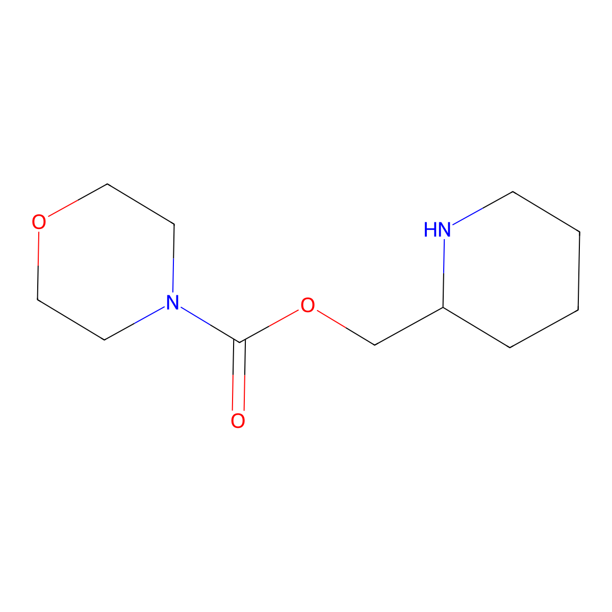 (Piperidin-2-yl)methyl morpholine-4-carboxylate molecular structure, CAS 1499529-30-4